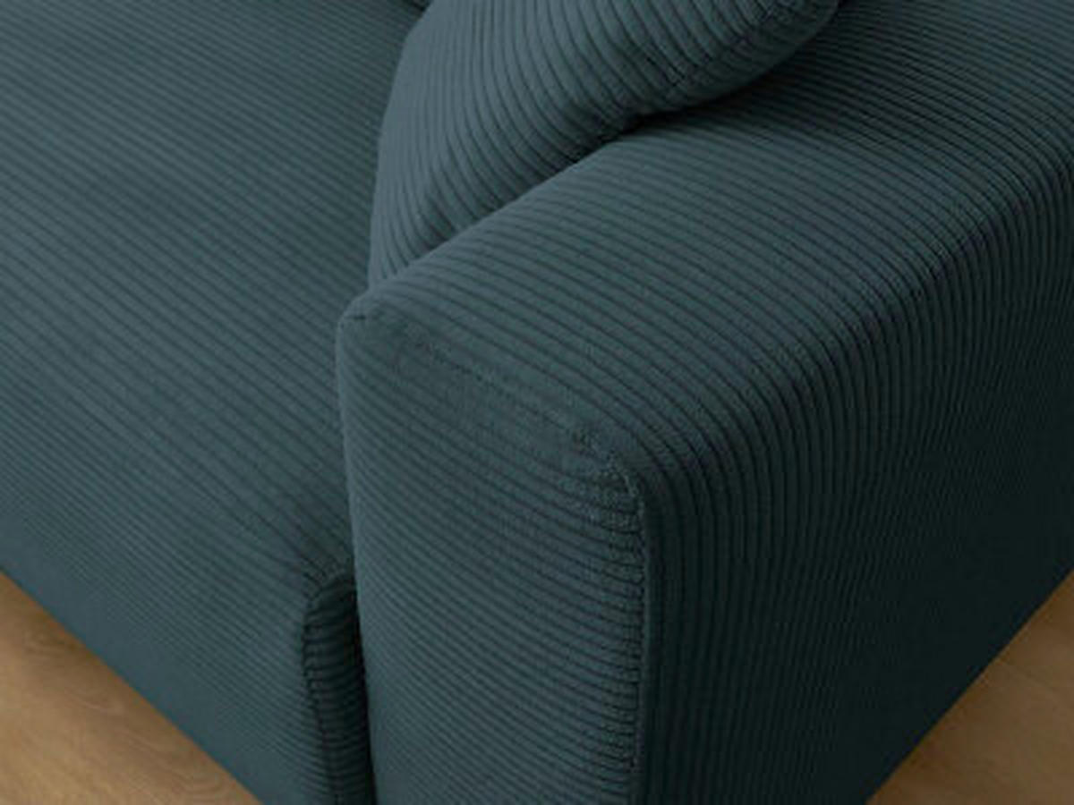 ECKSOFA Ottomane links  ATILLA Dunkelblau Cord  - Schwarz/Dunkelblau, MODERN, Kunststoff/Textil (149/244cm)