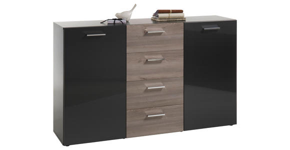 SIDEBOARD 150/91/38 cm - Anthrazit/Silberfarben, MODERN, Holzwerkstoff/Kunststoff (150/91/38cm) - Hom`in