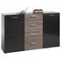 SIDEBOARD 150/91/38 cm - Silberfarben/Schwarz, MODERN, Holzwerkstoff/Kunststoff (150/91/38cm) - Hom`in SIDEBOARD 150/91/38 cm - Silberfarben/Schwarz, MODERN, Holzwerkstoff/Kunststoff (150/91/38cm) - Hom`in