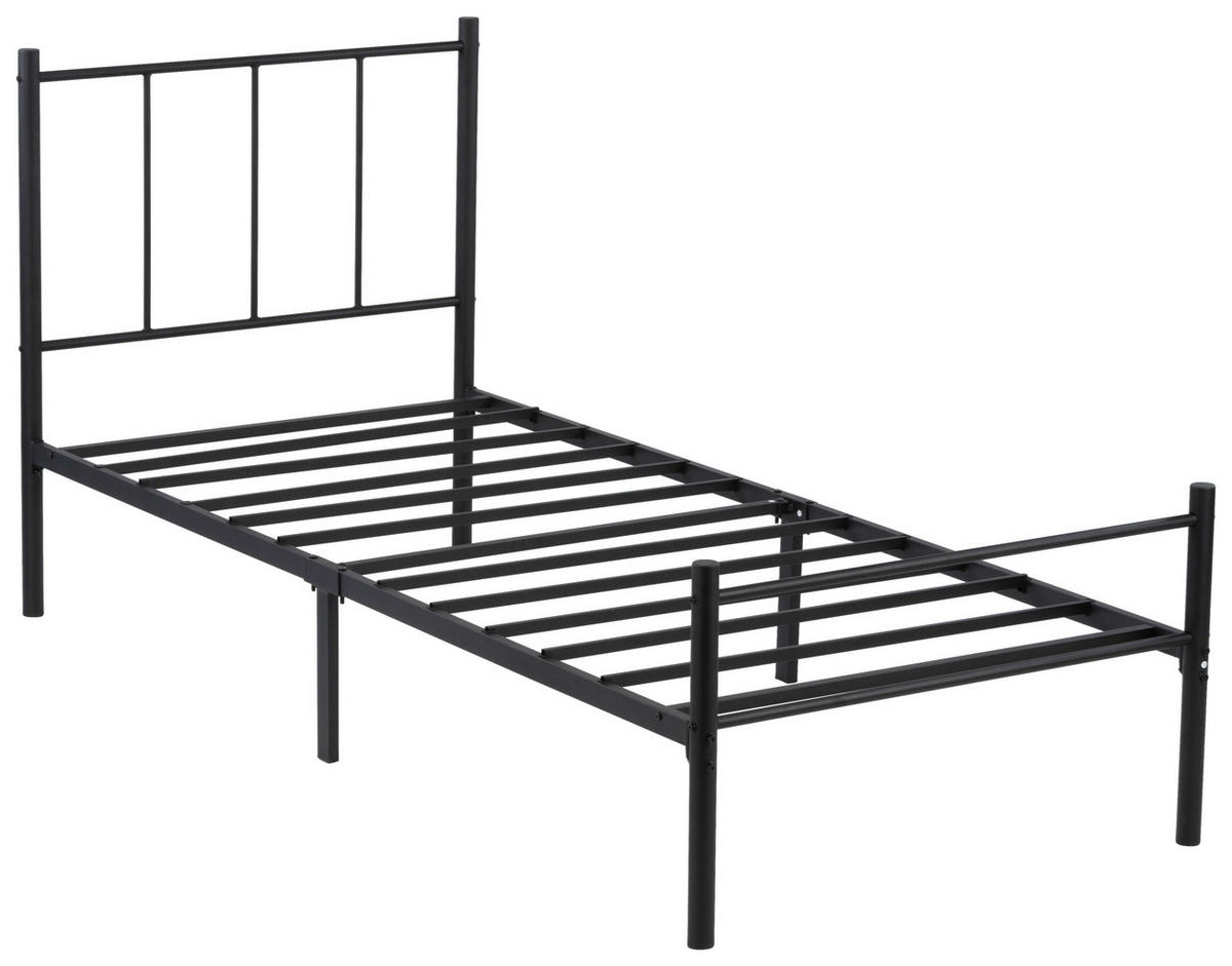 METALLBETT 90/200 cm  in Schwarz  - Schwarz, Basics, Metall (90/200cm) - Boxxx