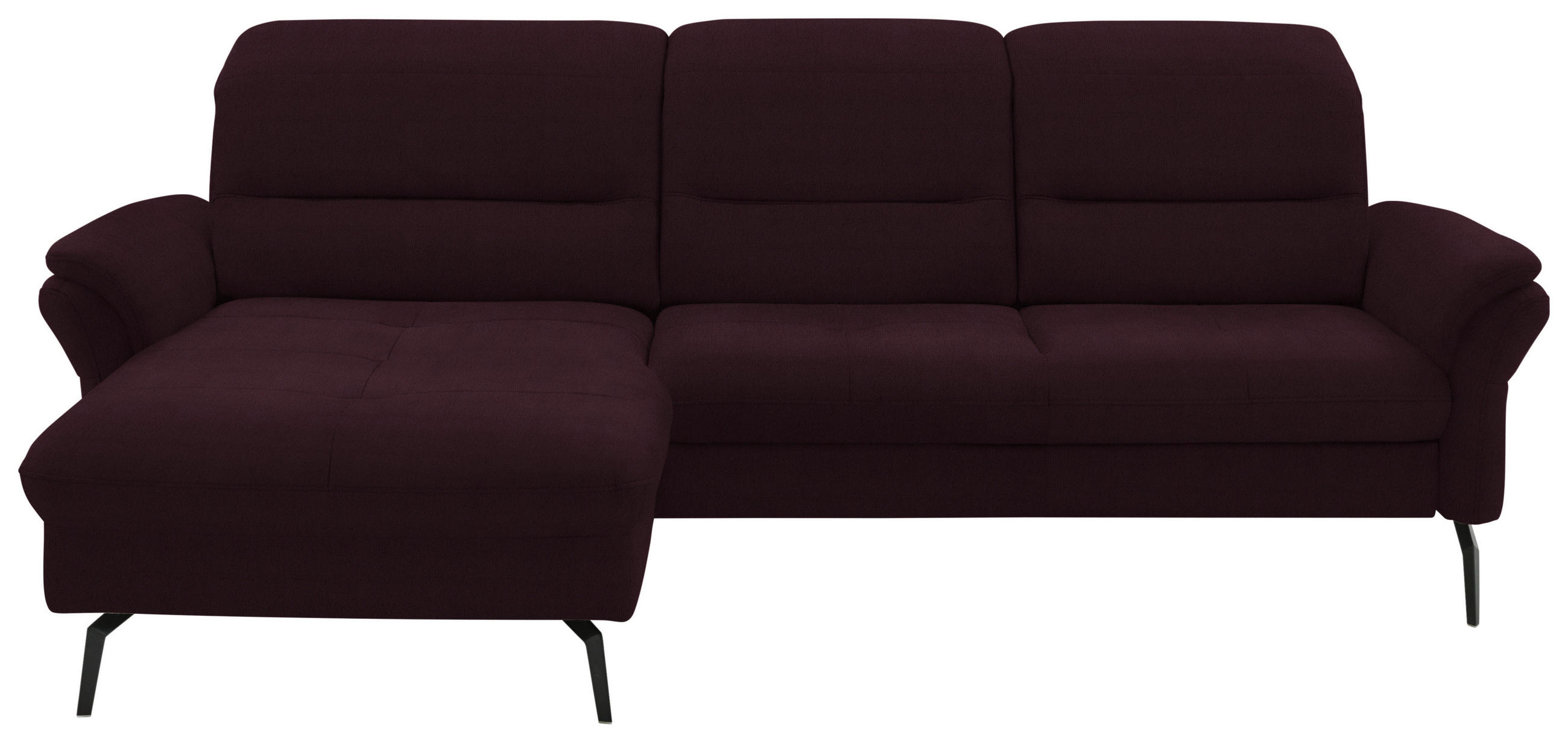 ECKSOFA in Flachgewebe Mokka  181/260 cm  - Schwarz/Mokka, KONVENTIONELL, Textil/Metall (181/260cm) - Beldomo Speed