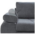 ECKSOFA in Flachgewebe Grau  173/294 cm  - Chromfarben/Weiß, Design, Kunststoff/Textil (173/294cm) - Carryhome