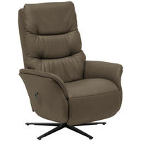 MASSAGESESSEL Echtleder Greige    - Greige/Anthrazit, KONVENTIONELL, Leder/Metall (74/114/97cm) - Himolla