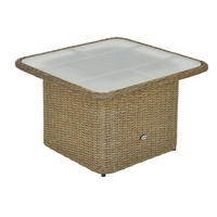 LOUNGETISCH 72/72/45-64 cm Metall, Kunststoff  - Naturfarben, MODERN, Glas/Kunststoff (72/72/45-64cm) - Gardenson