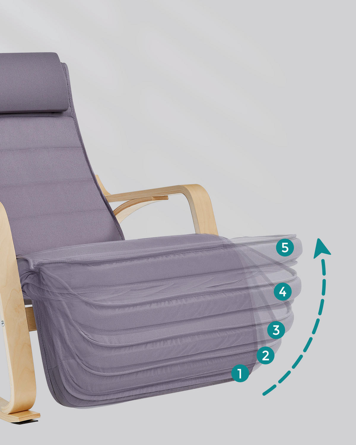 SCHAUKELSTUHL in Webstoff Dunkelgrau  - Dunkelgrau/Grauweiß, Basics, Holzwerkstoff/Textil (121,5/84/67cm)