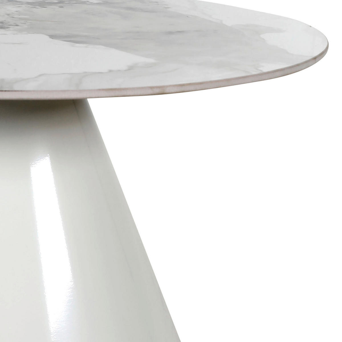 KONFERENČNÍ STOLEK, bílá,  - bílá, Design, kov/keramika (70/41cm) - Carryhome