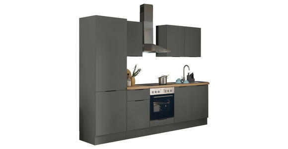 KÜCHENBLOCK   in Graphitfarben  - Schwarz/Graphitfarben, Basics, Holzwerkstoff/Metall (270/211/60cm) - Xora