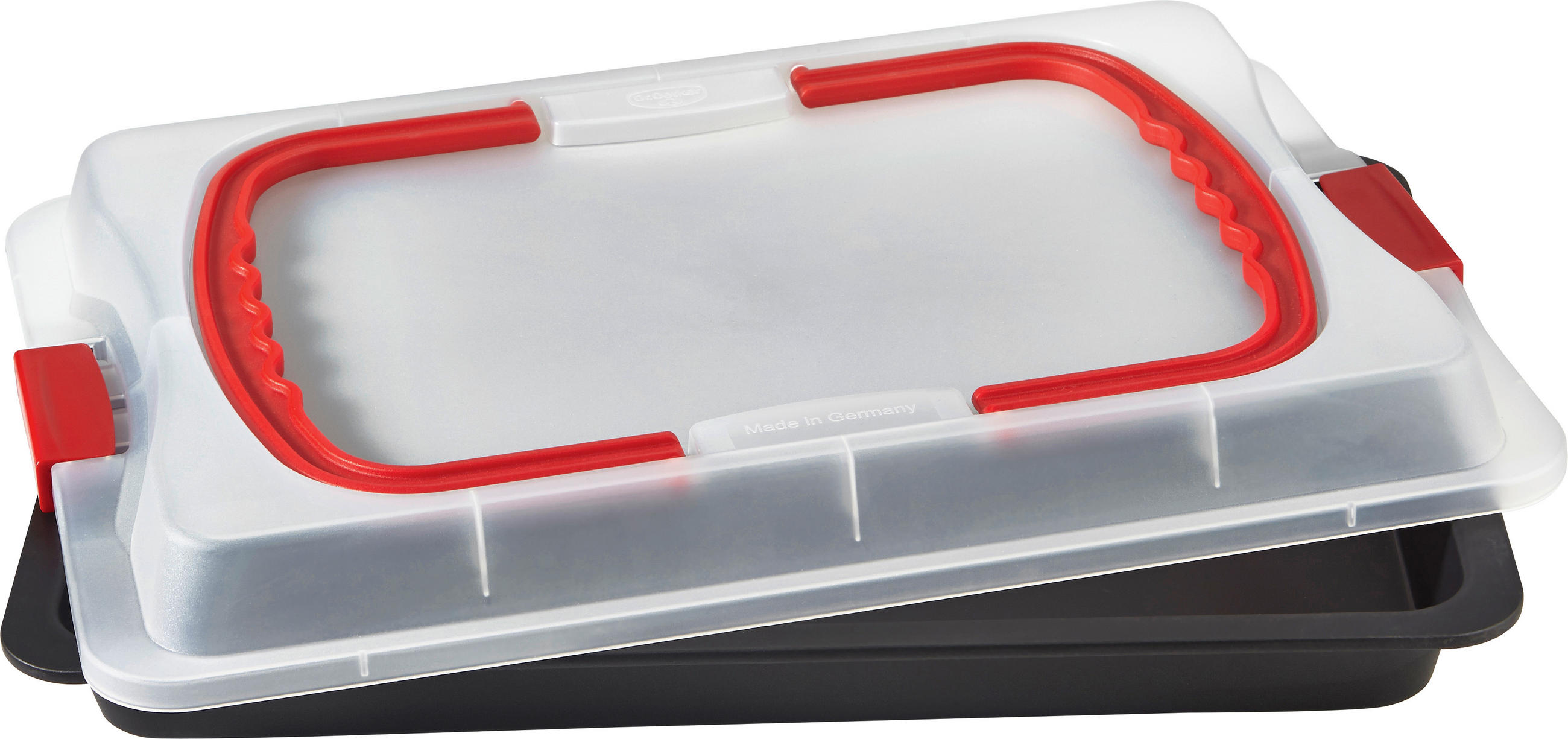Dr.Oetker Backblech Bake and Go Rot, Schwarz, Transparent 42x4x29 cm