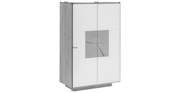 SCHUHSCHRANK 72/112/37 cm  - Eichefarben/Anthrazit, MODERN, Glas/Holz (72/112/37cm) - Linea Natura