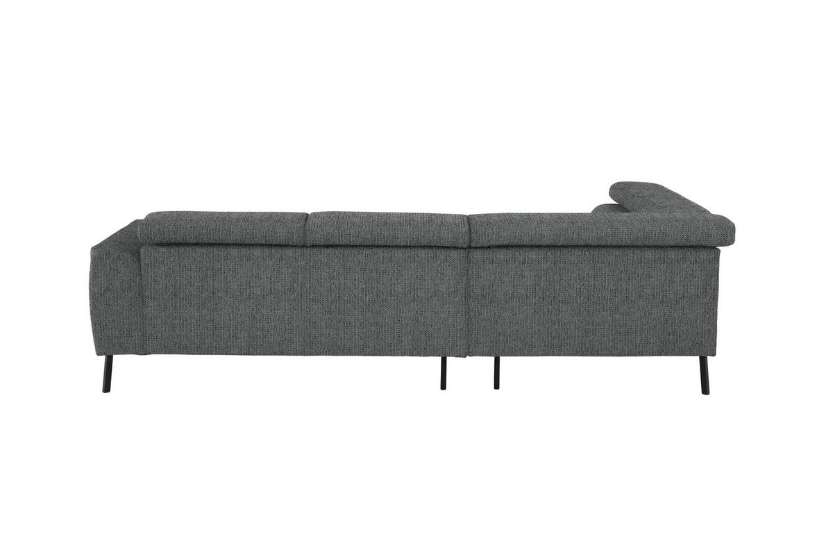 ECKSOFA in Webstoff Dunkelgrau  205/280 cm  - Dunkelgrau/Schwarz, Design, Textil/Metall (205/280cm) - Xora