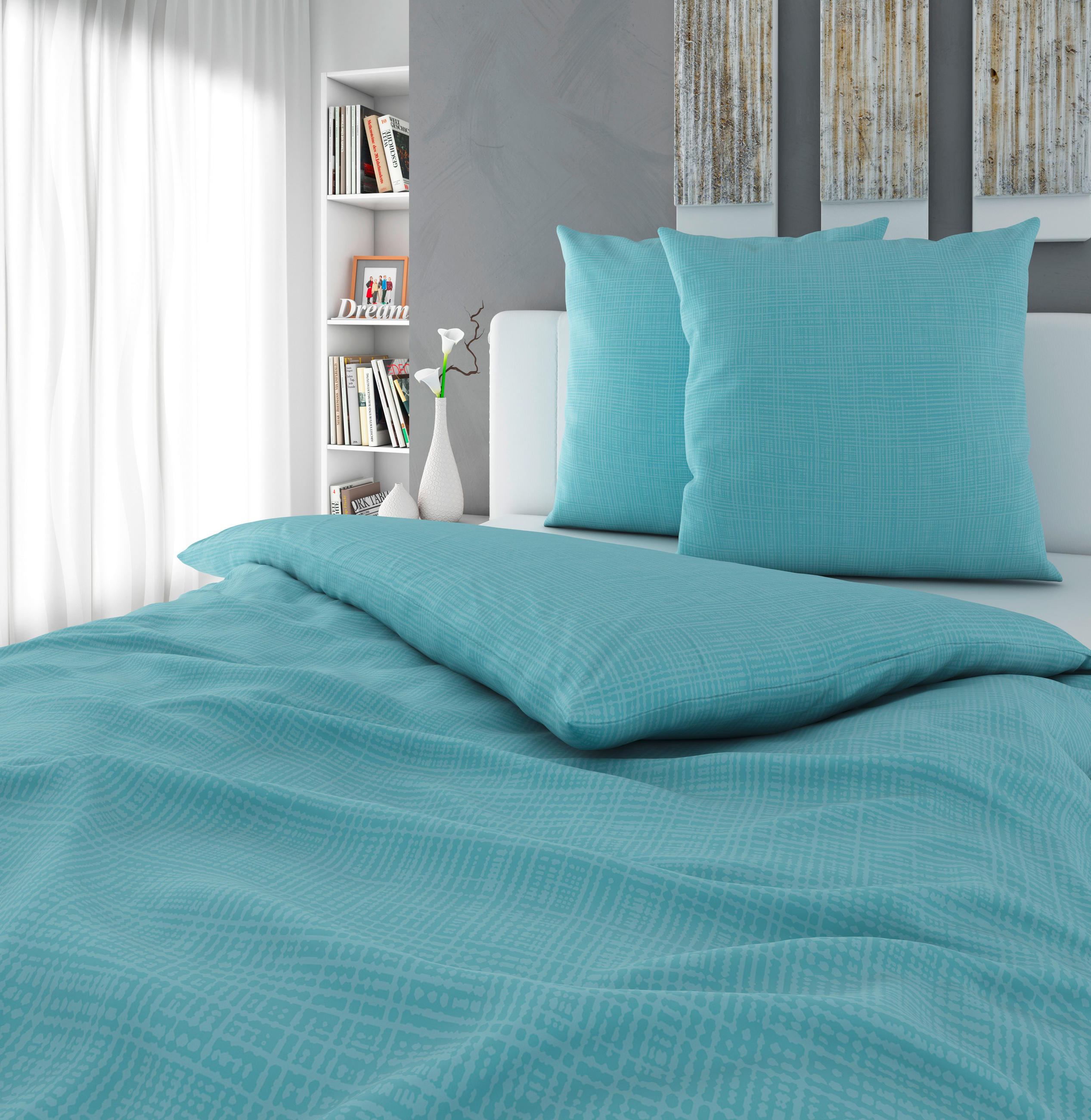 BETTWÄSCHE GENTANO Musselin 200/200 cm  - Hellblau, Basics, Textil (200/200cm) - Novel