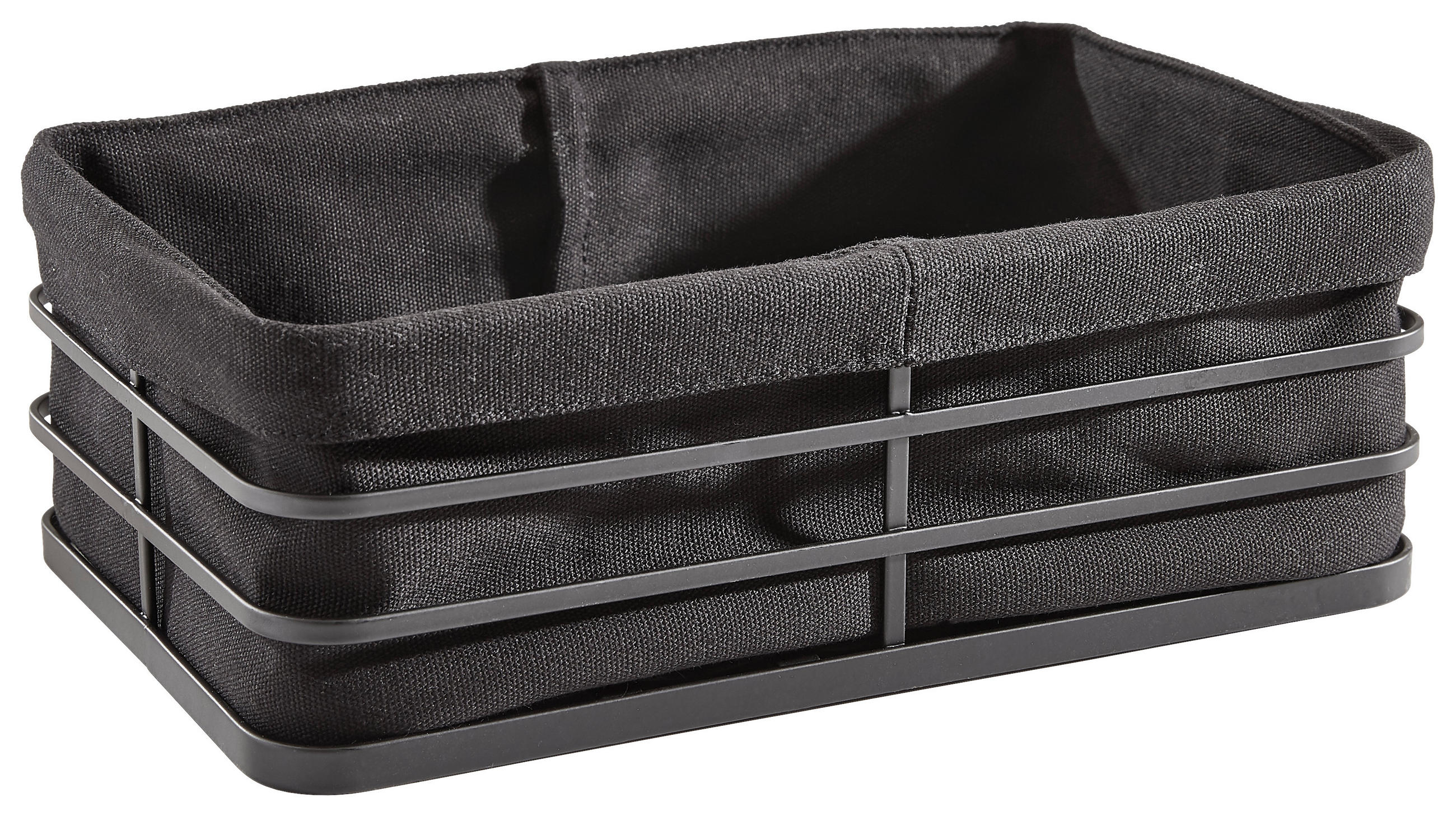 BROTKORB  27/17,5/9 cm  - Schwarz, Basics, Textil/Metall (27/17,5/9cm) - Homeware Profession.