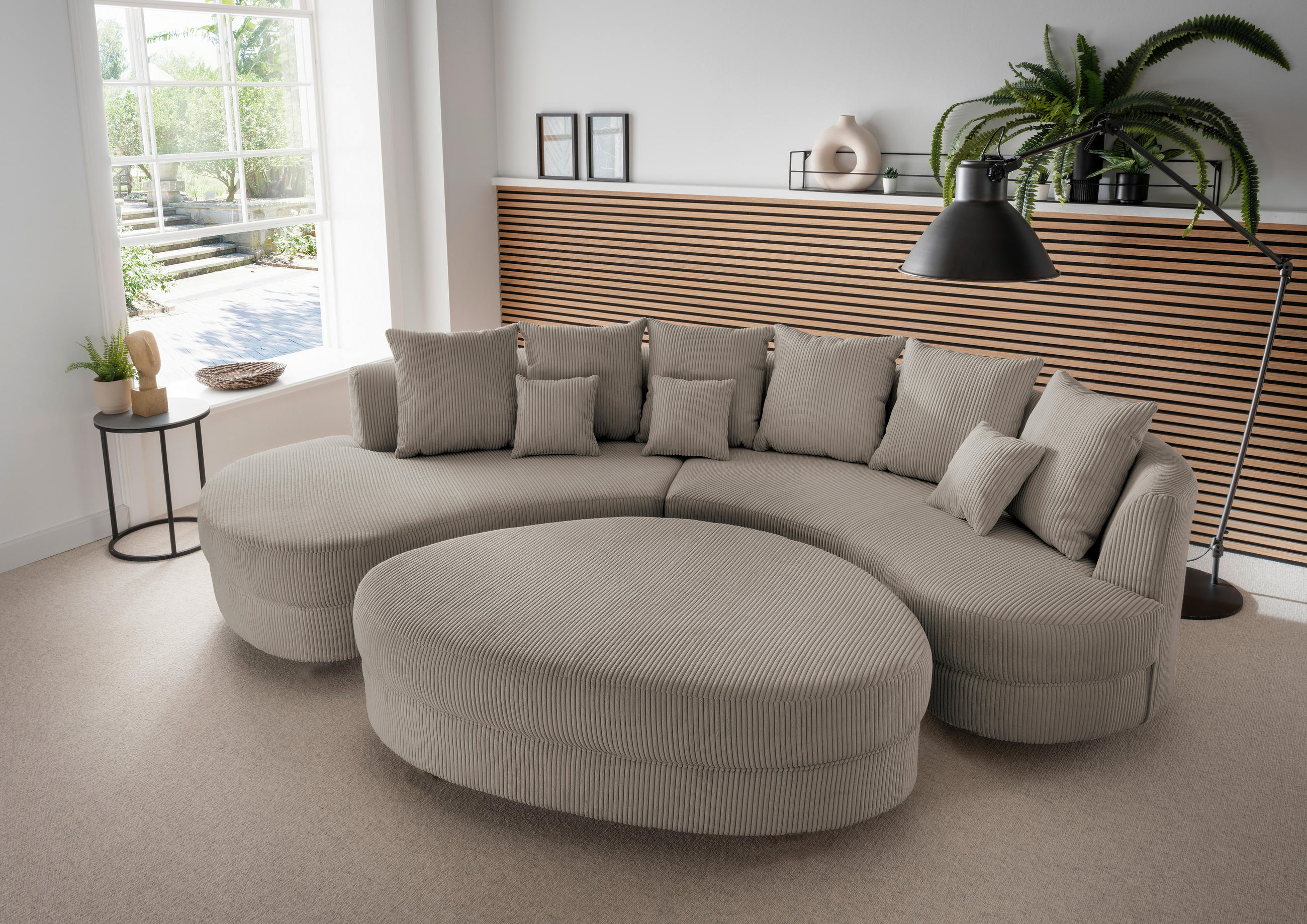 Livetastic SEDACÍ SOUPRAVA, textil, šedavě hnědá