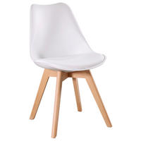 STOL, les, umetna masa bela  - bela/barve bukve, Moderno, umetna masa/les (48,50/83,5/53,50cm) - Carryhome