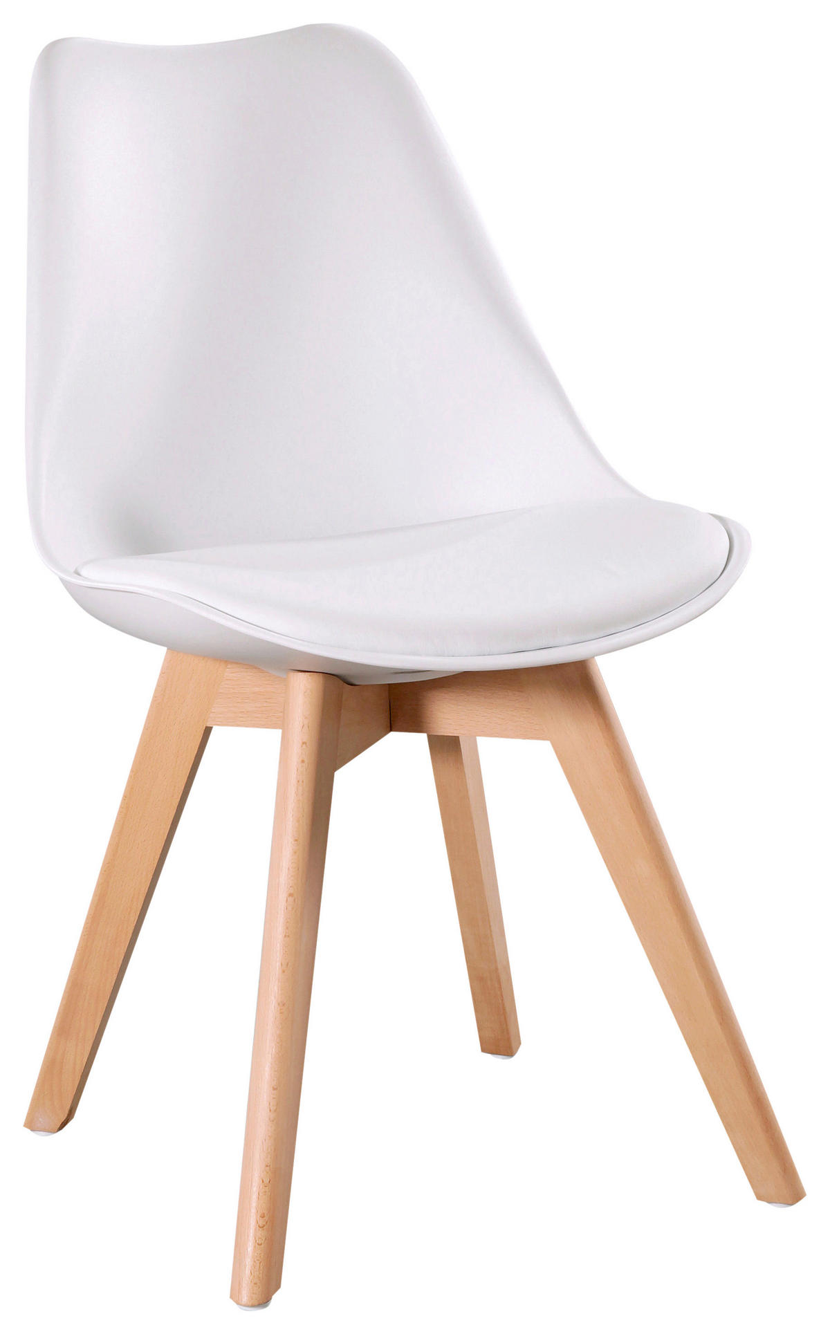 STOL, les, umetna masa bela  - bela/barve bukve, Moderno, umetna masa/les (48,50/83,5/53,50cm) - Carryhome