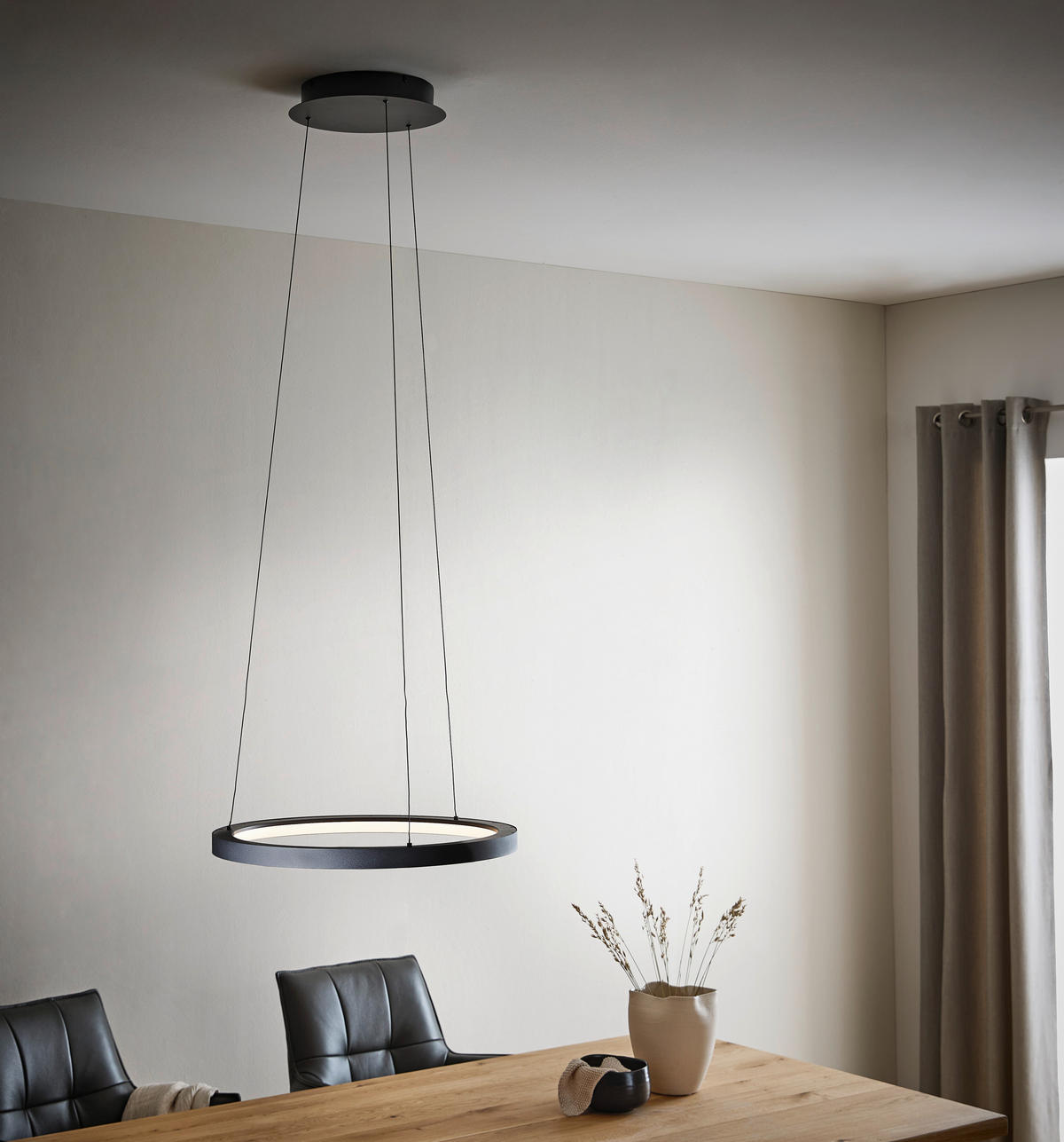 LED-HÄNGELEUCHTE 57/57/40-180 cm  - Schwarz, Design, Kunststoff/Metall (57/57/40-180cm) - Paul Neuhaus