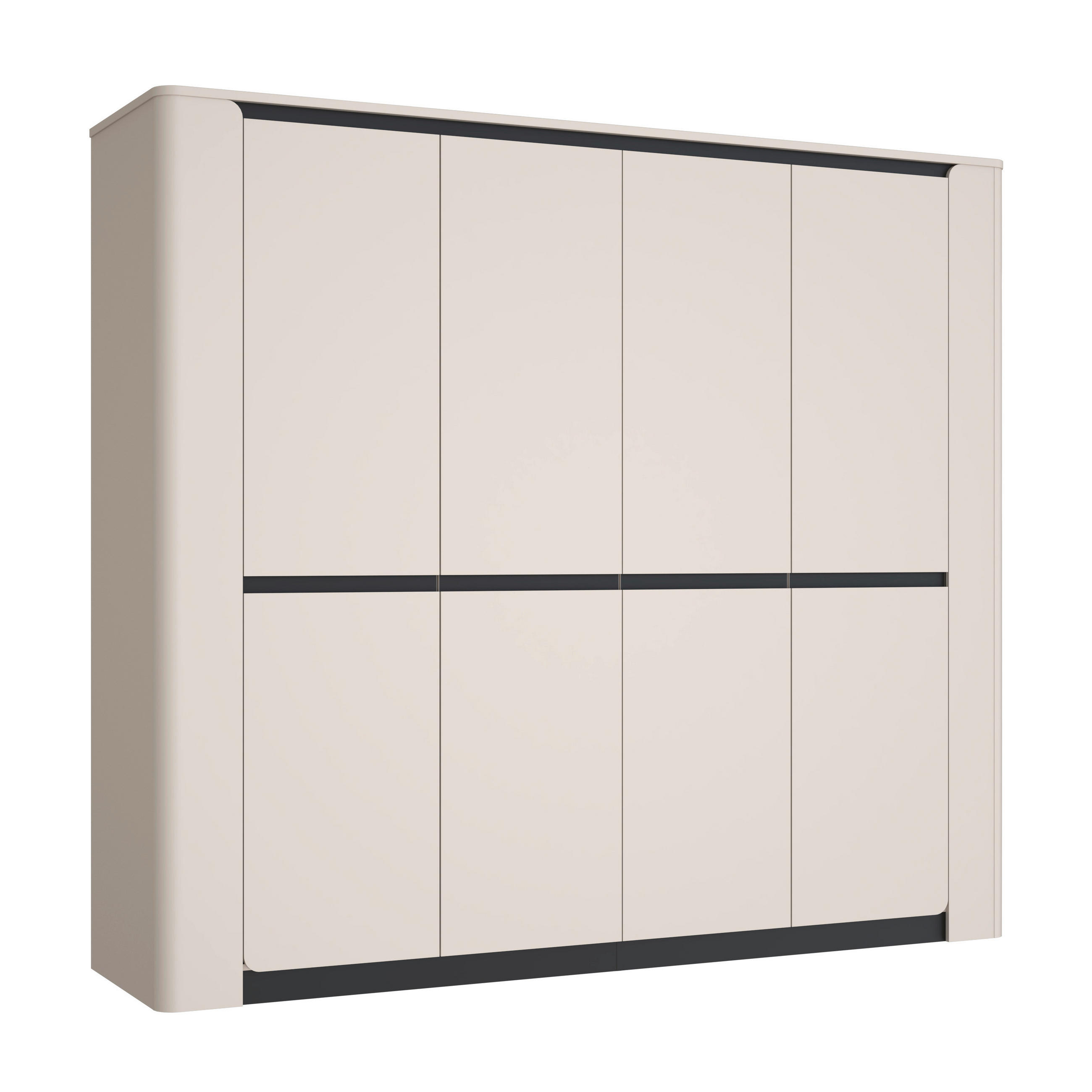 DULAP CU UȘI ROTATIVE negru, nisipiu  - nisipiu/negru, Basics, plastic/metal (240/213,6/62,7cm) - Hom`in