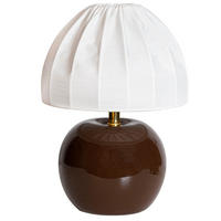 BORDSLAMPA 20/27 cm   - vit/brun, Klassisk, textil/keramik (20/27cm) - Cottex