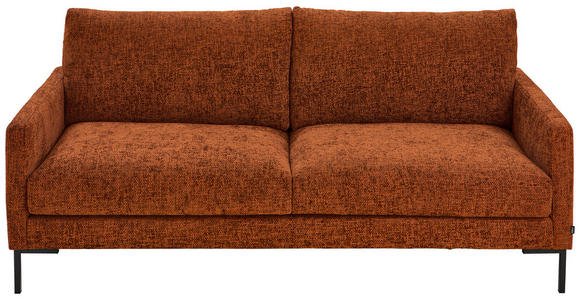 3-SITZER-SOFA Webstoff Orange  - Schwarz/Orange, KONVENTIONELL, Textil/Metall (196/78/90cm) - Hom`in