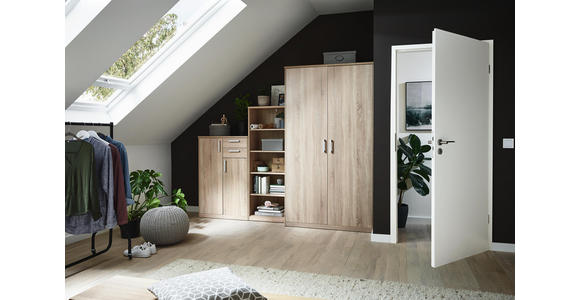 AUFSATZSCHRANK - Silberfarben/Sonoma Eiche, KONVENTIONELL, Holzwerkstoff/Metall (72/43/54cm) - Xora