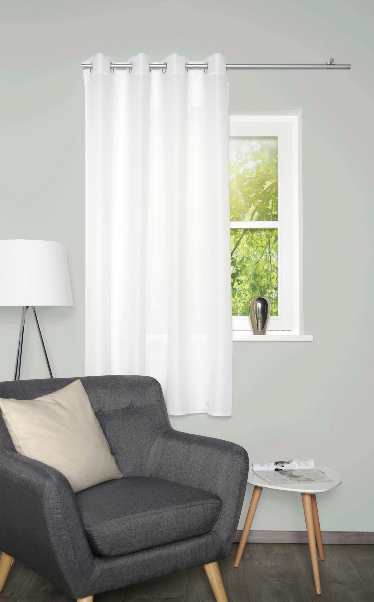 ÖSENSCHAL BENOGA blickdicht 135/175 cm   - Weiß, Basics, Textil (135/175cm)