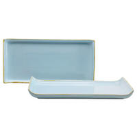 SERVIERPLATTEN-SET 2-teilig 16,5/33 cm  - Pastellblau, Trend, Keramik (16,5/33cm) - Creatable