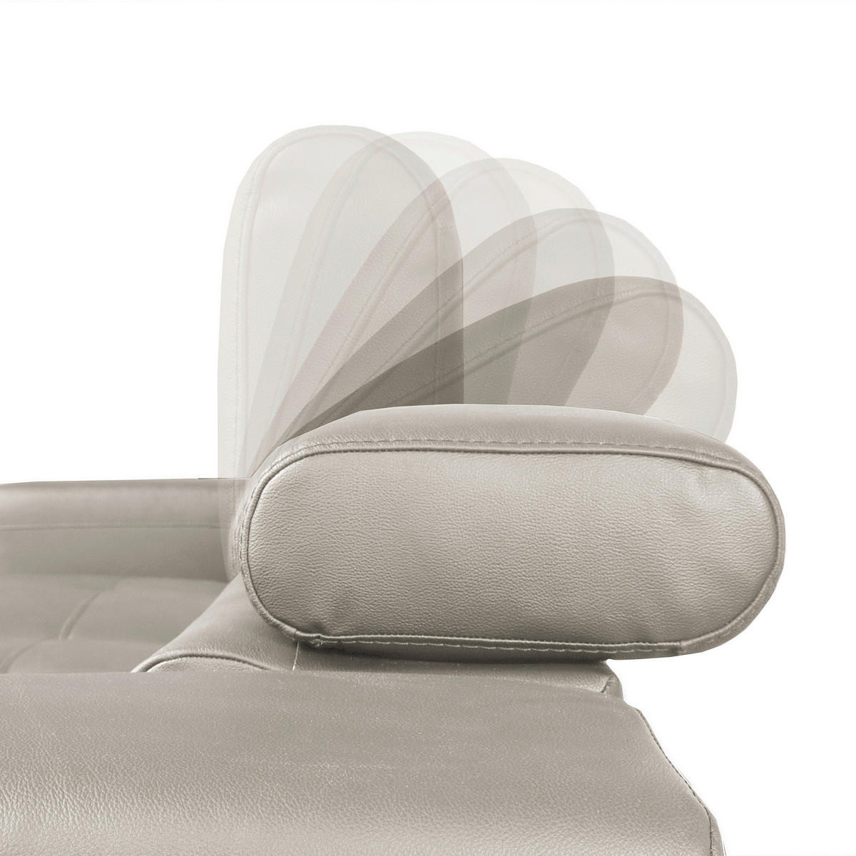 ECKSOFA  in Lederlook Echtleder Platinfarben  - Platinfarben/Schwarz, Design, Leder/Textil (247/173cm) - Livetastic