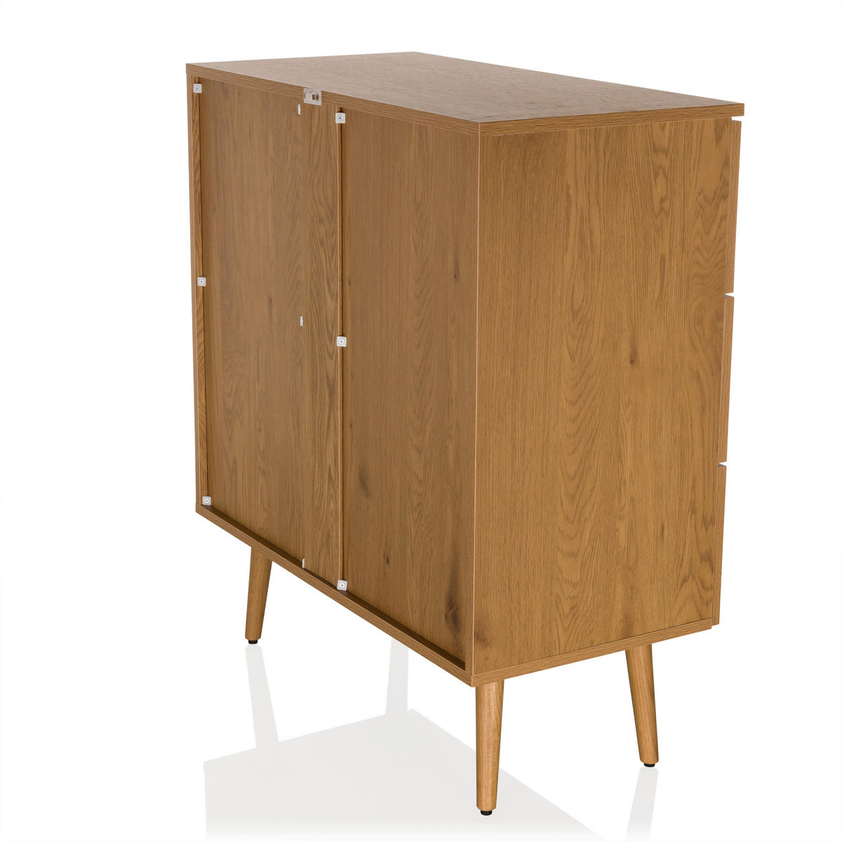 BYRÅ 80/90/40 cm  - svart/ekfärgad, Modern, trämaterial (80/90/40cm) - MID.YOU