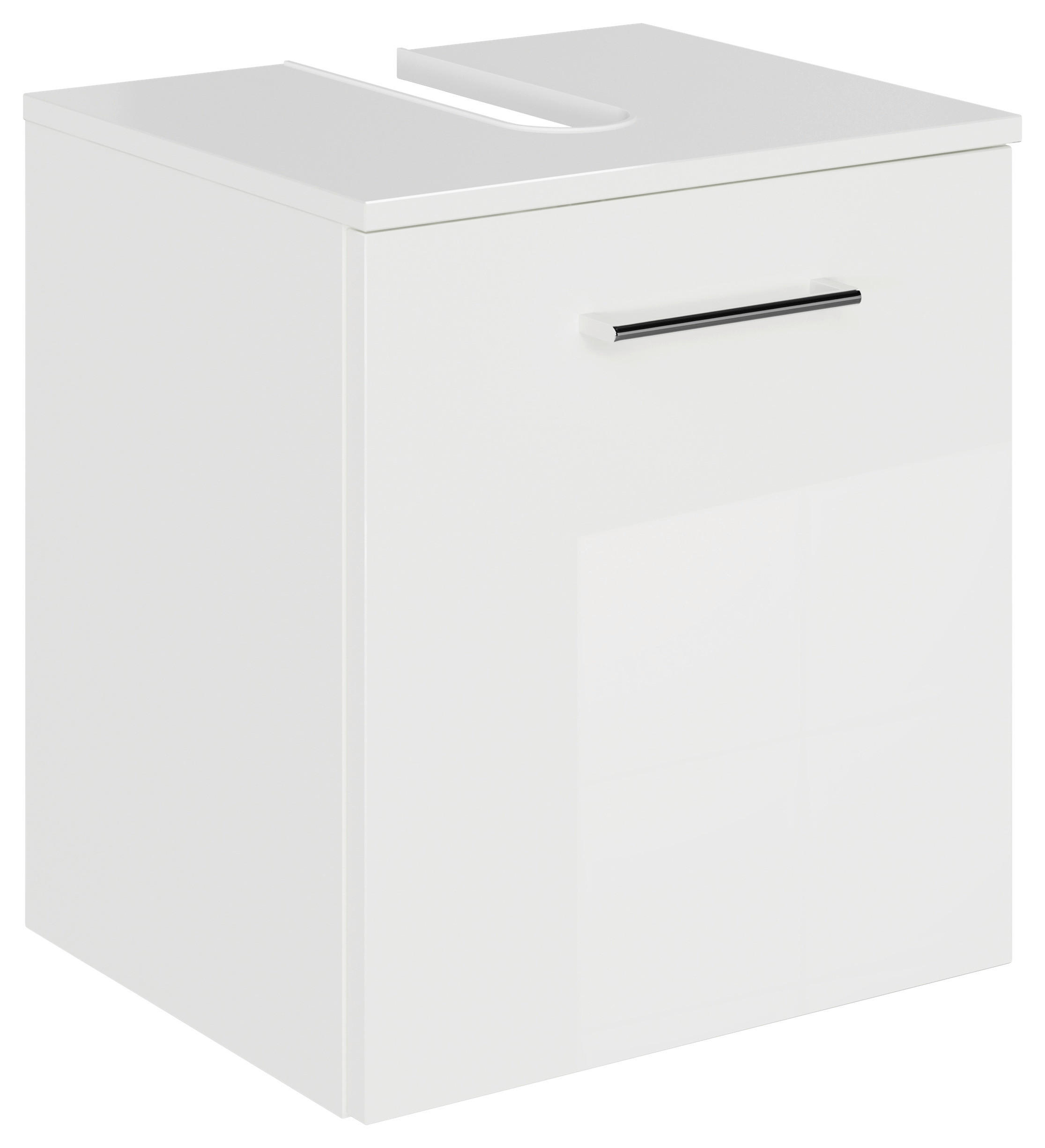 WASCHBECKENUNTERSCHRANK 45/49,8/38,3 cm  - Chromfarben/Weiß Hochglanz, KONVENTIONELL, Holzwerkstoff/Metall (45/49,8/38,3cm) - Sadena