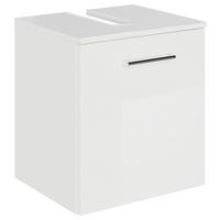 WASCHBECKENUNTERSCHRANK 45/49,8/38,3 cm  - Chromfarben/Weiß Hochglanz, KONVENTIONELL, Holzwerkstoff/Metall (45/49,8/38,3cm) - Sadena
