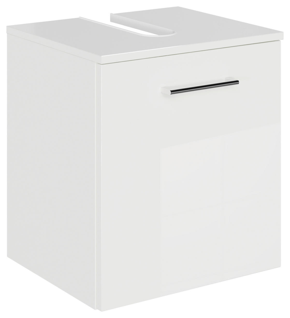 WASCHBECKENUNTERSCHRANK 45/49,8/38,3 cm  - Chromfarben/Weiß Hochglanz, KONVENTIONELL, Holzwerkstoff/Metall (45/49,8/38,3cm) - Sadena