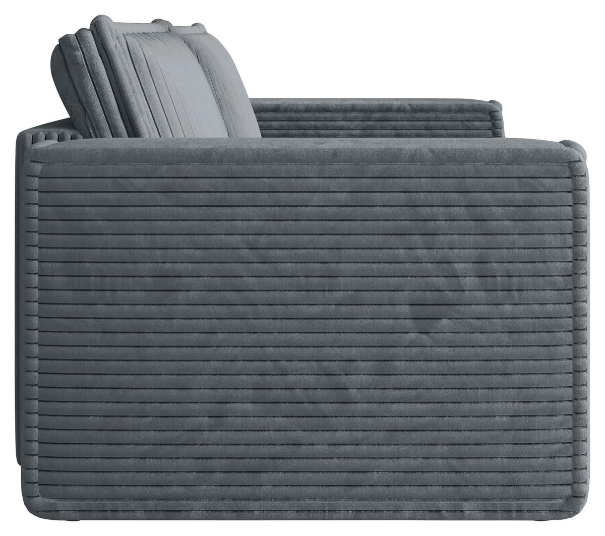 SCHLAFSOFA Cord Grau  inkl. Zierkissen, Bettkasten, Schlaffunktion  - Schwarz/Grau, MODERN, Kunststoff/Textil (250/68/104cm) - Xora