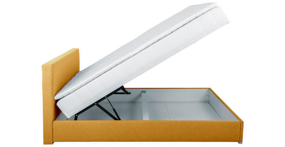 BOXBETT 90/200 cm  in Gelb  - Chromfarben/Gelb, KONVENTIONELL, Kunststoff/Textil (90/200cm) - Carryhome