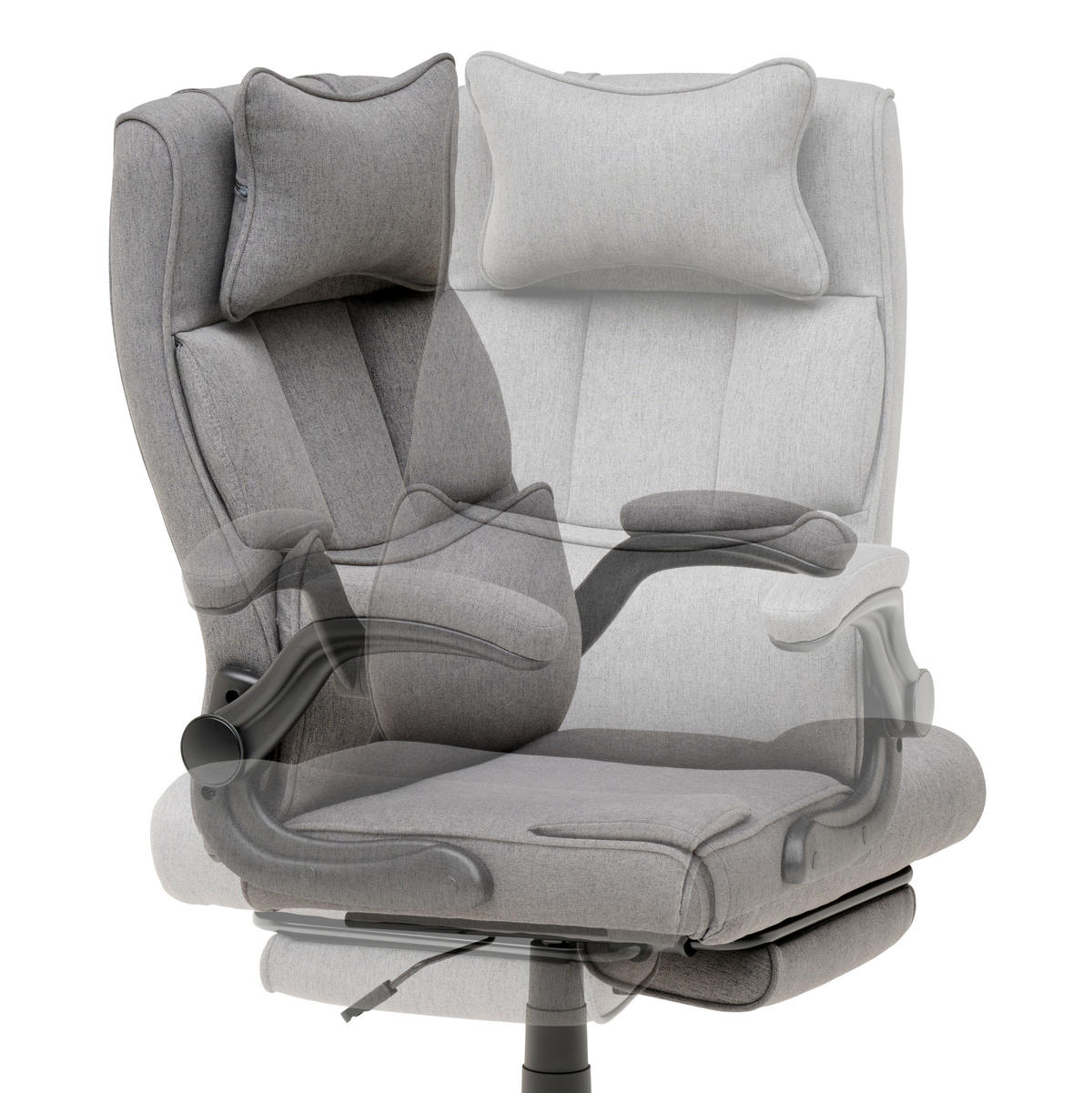 CHEFSESSEL  in Webstoff Dunkelgrau  - Dunkelgrau/Schwarz, MODERN, Kunststoff/Textil (62/112-122/65cm) - MID.YOU