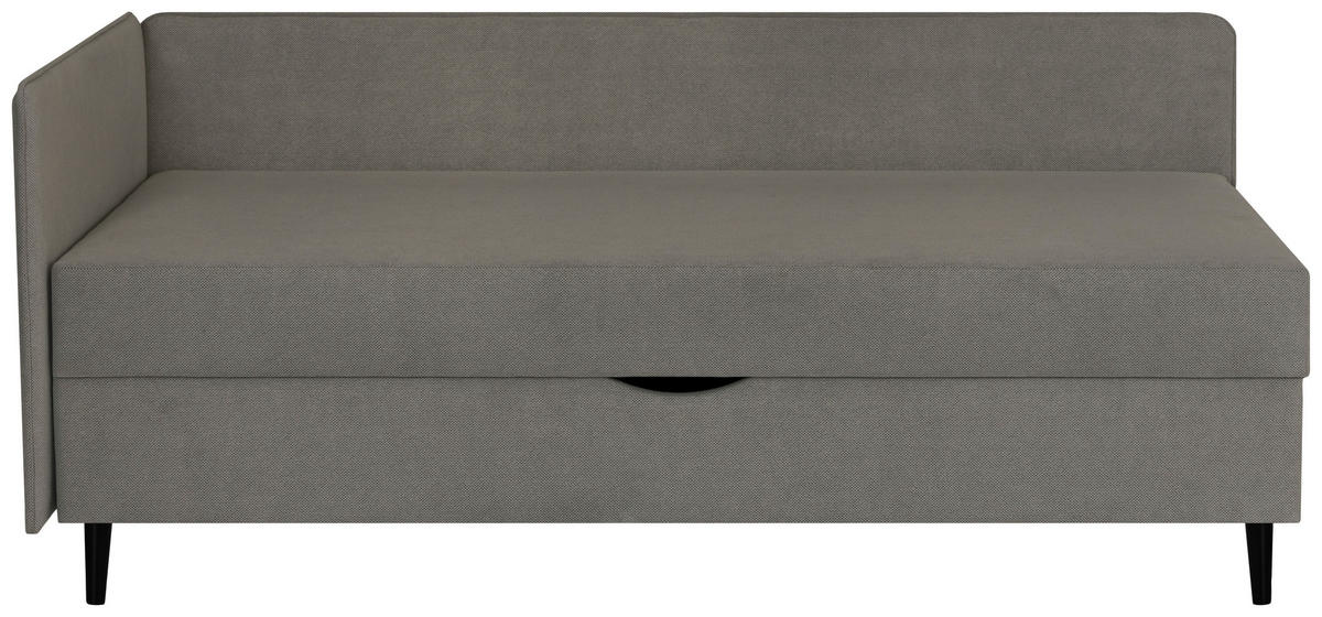 BOXBETT 120/200 cm  in Graphitfarben  - Graphitfarben/Schwarz, Konventionell, Textil (120/200cm) - P & B
