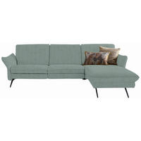 ECKSOFA Mintgrün Chenille  - Anthrazit/Mintgrün, Design, Textil/Metall (262/158cm) - Himolla Komfortklass