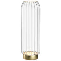 VASE  - Transparent/Goldfarben, Basics, Glas/Kunststoff (9/28/9cm) - Leonardo