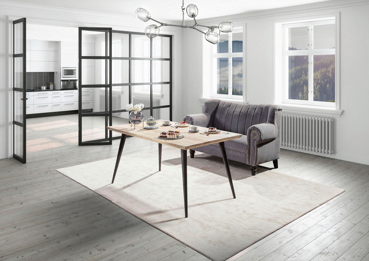 2-SITZER-SOFA Cord Dunkelgrau  - Dunkelgrau/Dunkelbraun, Design, Holz/Textil (168/96/75cm)