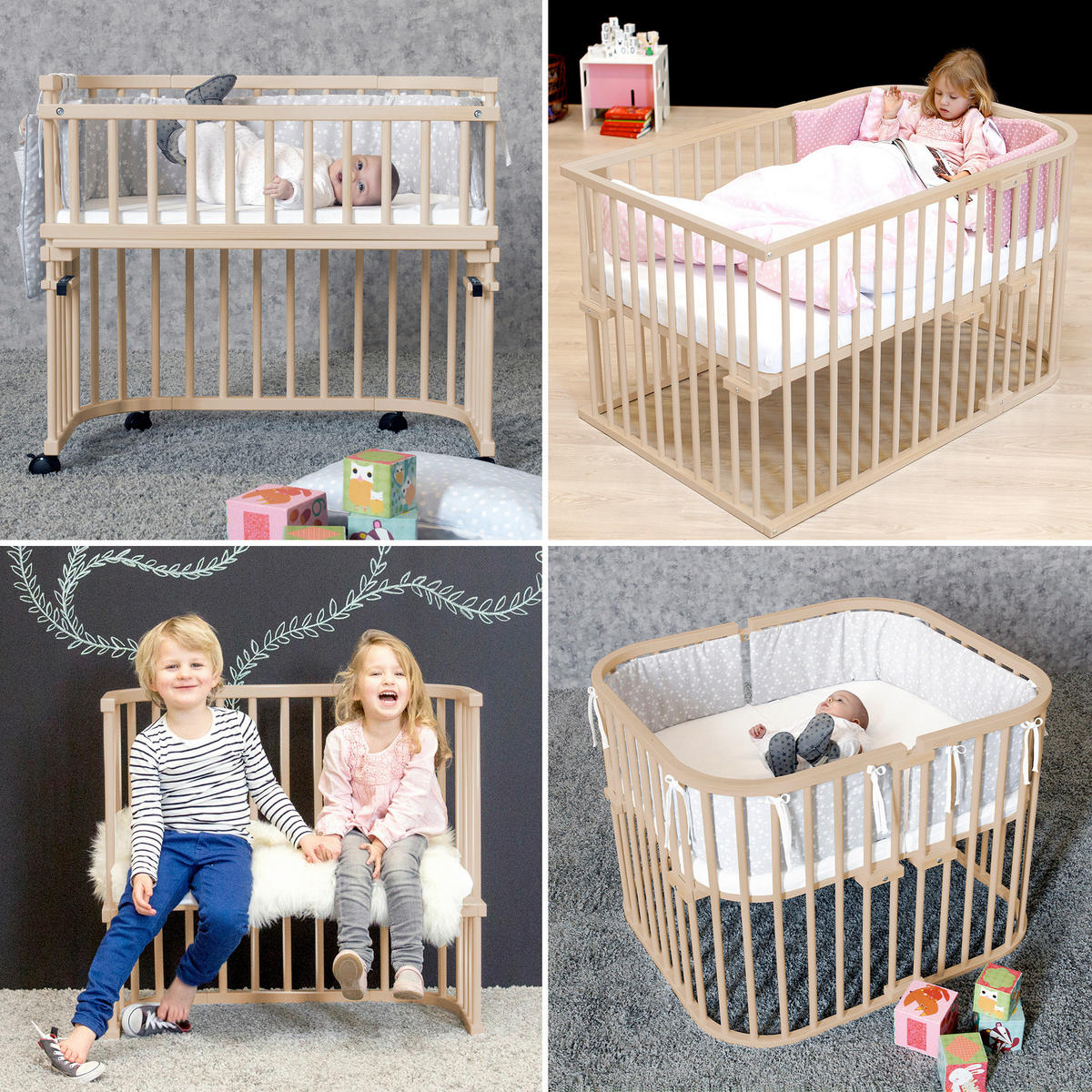 BEISTELLBETT  96/54/96,50 cm  - Naturfarben, Basics, Holz (96/54/96,50cm) - Babybay
