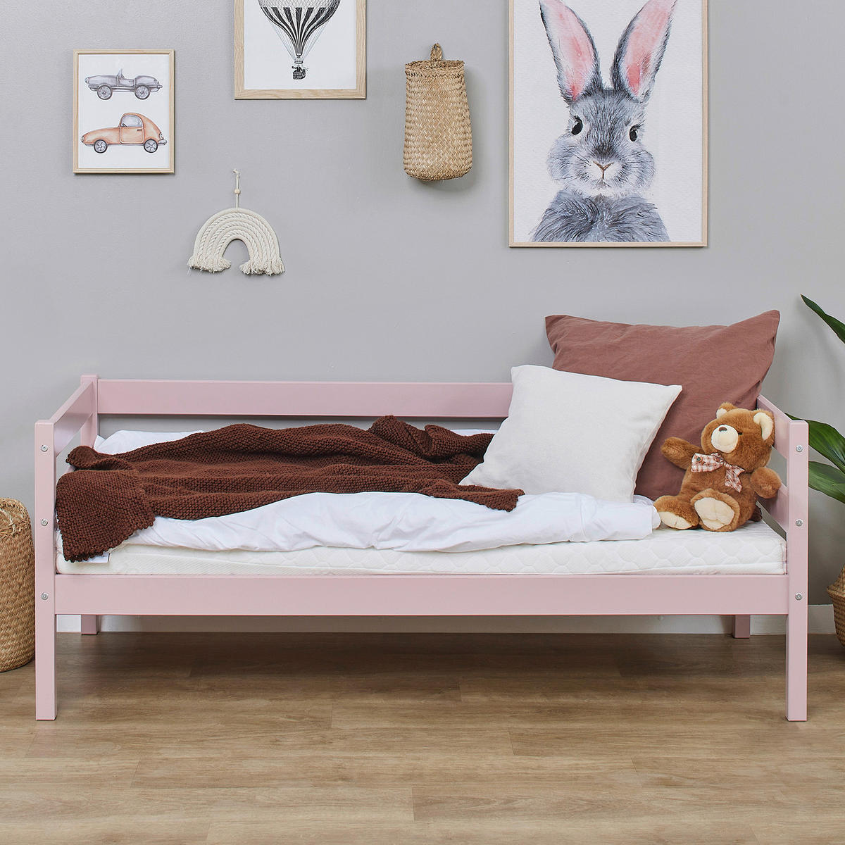 KINDER-/JUNIORBETT - Rosa, MODERN, Holz (70/160cm) - MID.YOU