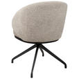 ARMLEHNSTUHL  Typenauswahl, Sitzfläche 360° drehbar, automatische Rückholfunktion Chenille, Flanell  - Taupe/Schwarz, Design, Textil/Metall (61/83/60cm) - Novel