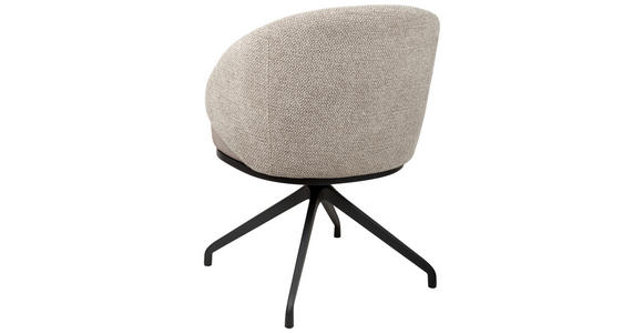 ARMLEHNSTUHL  Typenauswahl, Sitzfläche 360° drehbar, automatische Rückholfunktion Chenille, Flanell  - Taupe/Schwarz, Design, Textil/Metall (61/83/60cm) - Novel