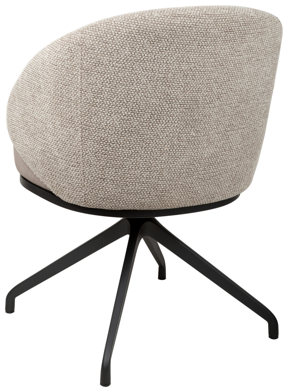 ARMLEHNSTUHL  Typenauswahl, Sitzfläche 360° drehbar, automatische Rückholfunktion Chenille, Flanell  - Taupe/Schwarz, Design, Textil/Metall (61/83/60cm) - Novel
