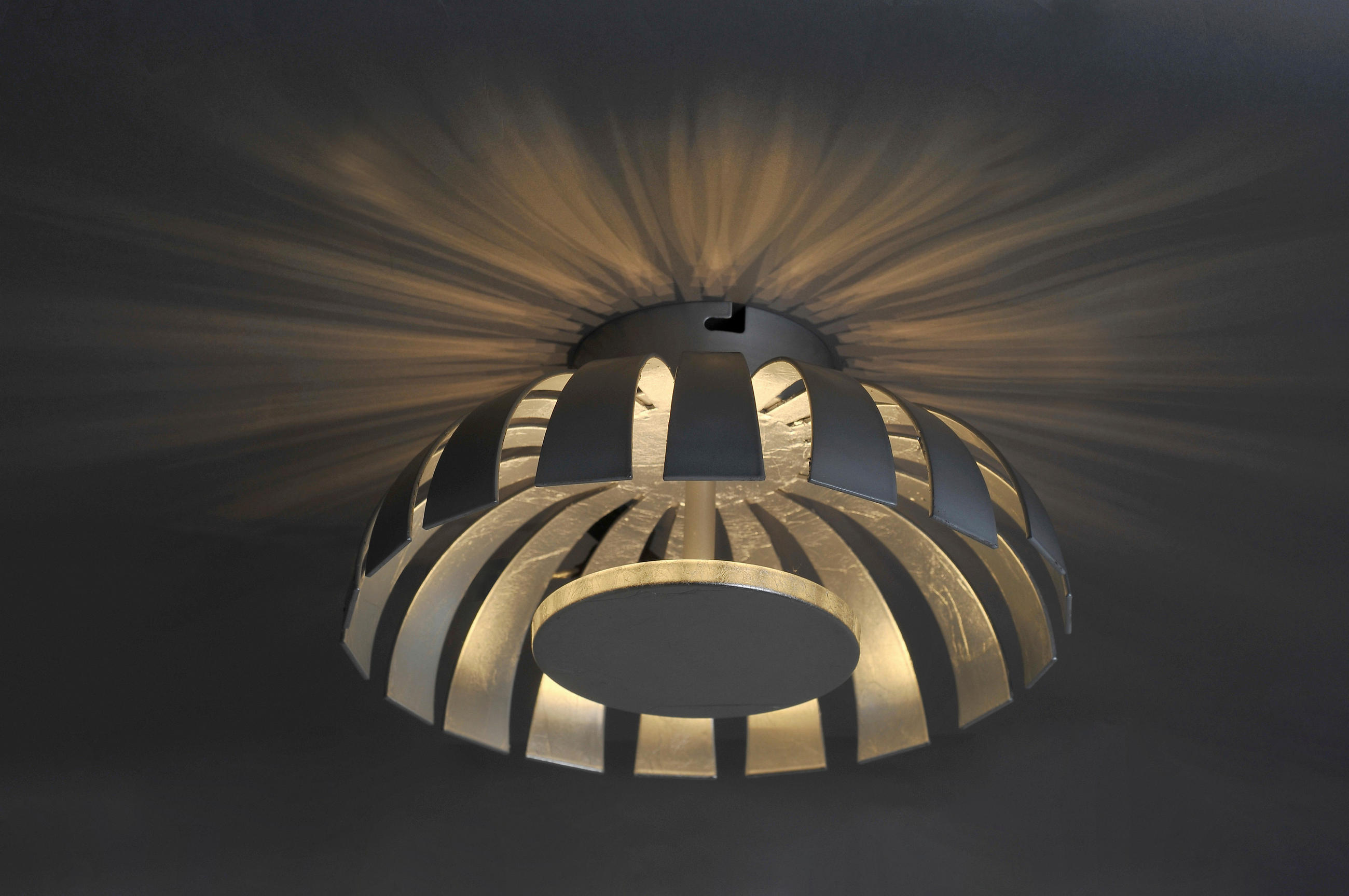 LED-DECKENLEUCHTE Flare 26/12,5 cm   - Nickelfarben, Design, Metall (26/12,5cm)