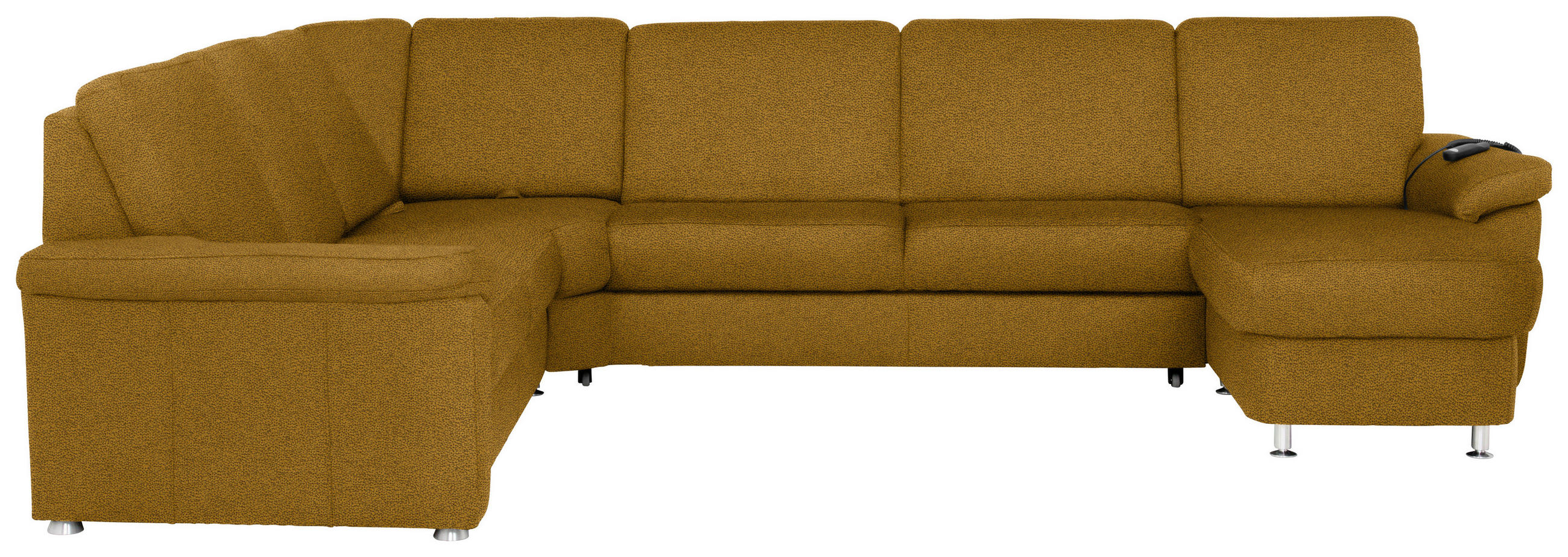 WOHNLANDSCHAFT Braun, Grün Flachgewebe  - Chromfarben/Braun, KONVENTIONELL, Textil/Metall (240/330/163cm) - Beldomo System