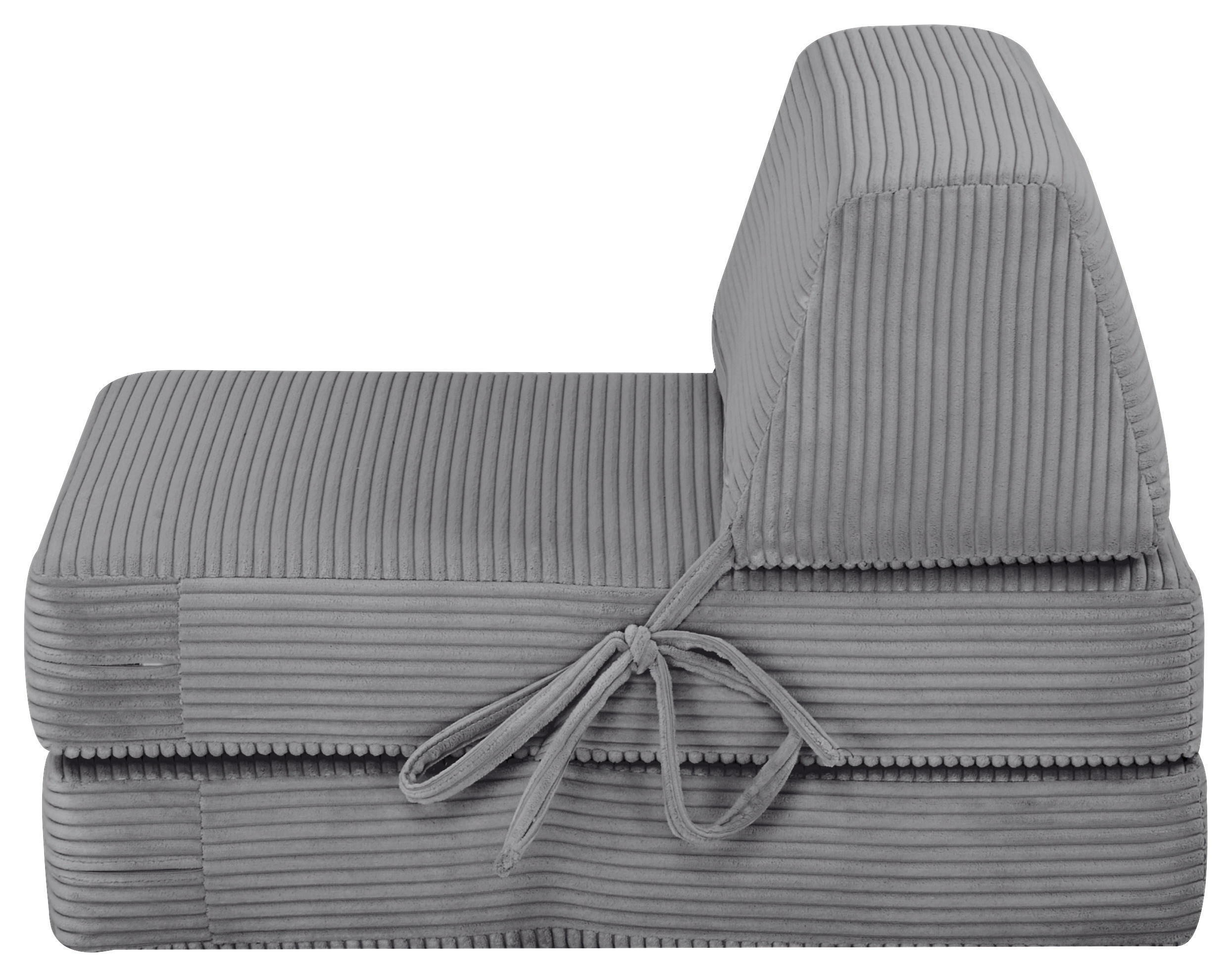 BÄDDFÅTÖLJ i manchester ljusgrå  - ljusgrå, Design, metall/textil (75/58/80cm) - Livetastic