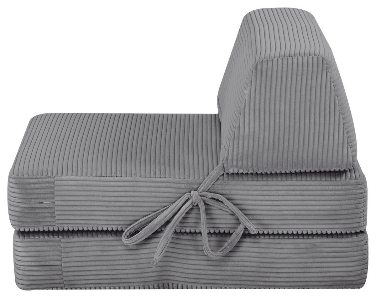 SCHLAFSESSEL in Cord Hellgrau  - Hellgrau, Design, Textil/Metall (75/58/80cm) - Livetastic