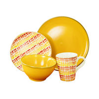 KOMBISERVICE Gelb, Orange, Rot 16-teilig 4 Personen  - Gelb/Rot, Trend, Keramik (43,5/26,5/40cm) - Creatable