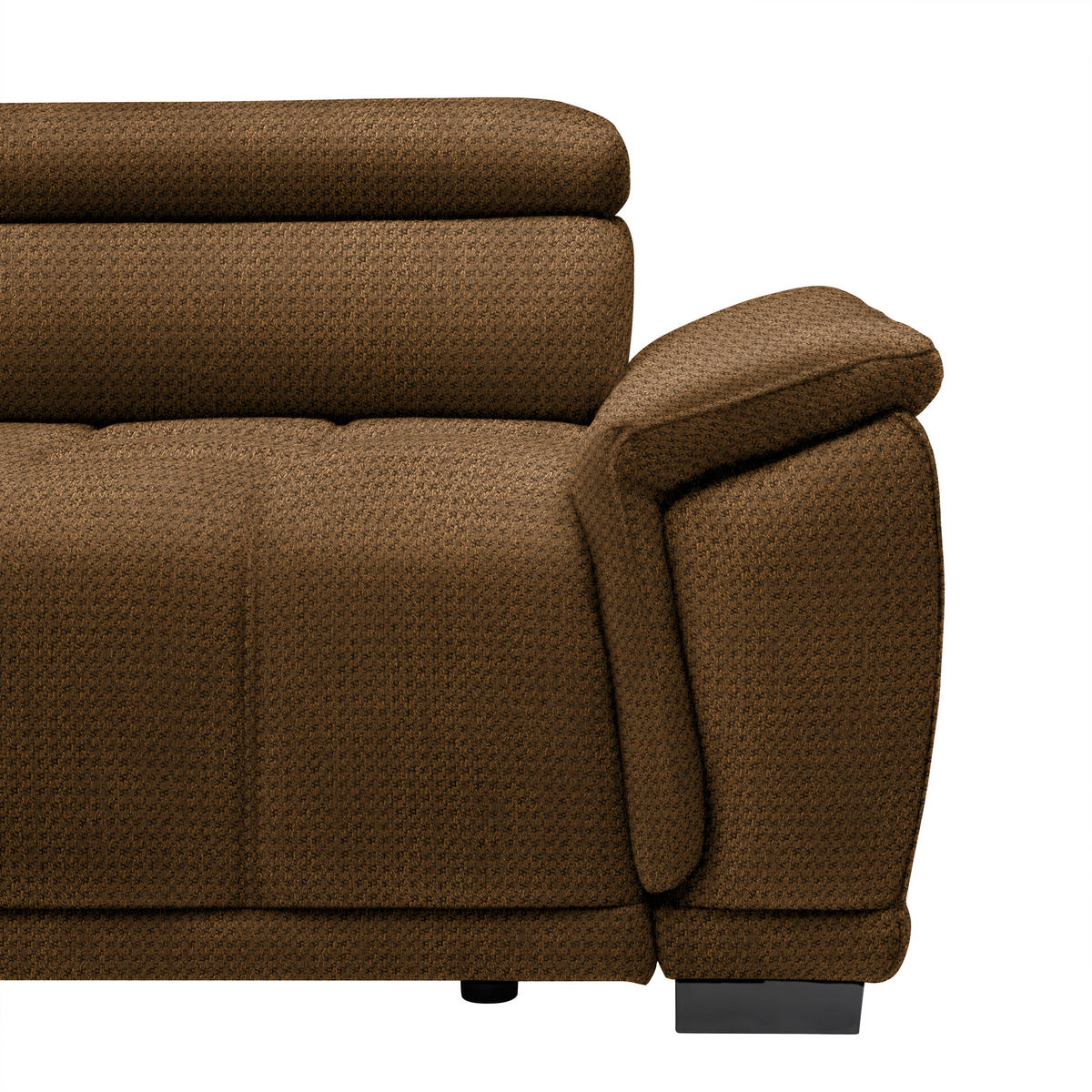 HÖRNSOFFA i chenille, vävt tyg rostfärgad  - svart/rostfärgad, Modern, textil/plast (106/283cm) - MID.YOU