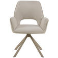 ARMLEHNSTUHL  in Stahl Flachgewebe  - Beige/Grau, Design, Textil/Metall (60/85/63cm) - Ambia Home